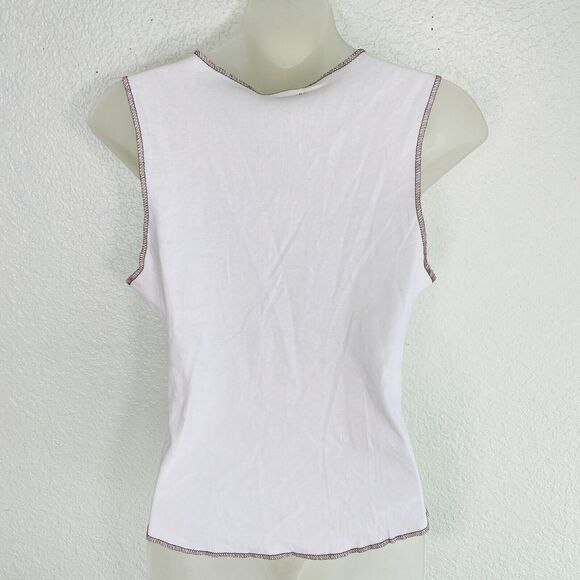 Fader Y2K Tank Top Womens Large Butterfly Glitter Sparkle Tee 2000s Vintage - Picture 2 of 9